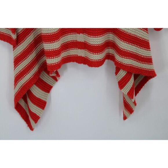 Bcbg Maxazria Cowl Neck Striped Orange Beige Assymetrical Hem  M - Picture 7 of 9